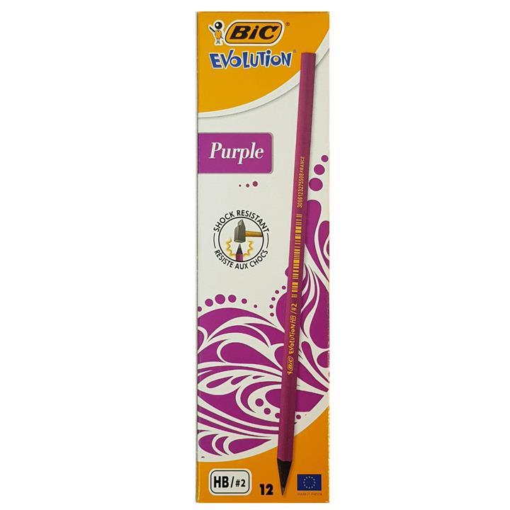 مداد مشکی بیک مدل Purple Evolution بسته 12 عددی